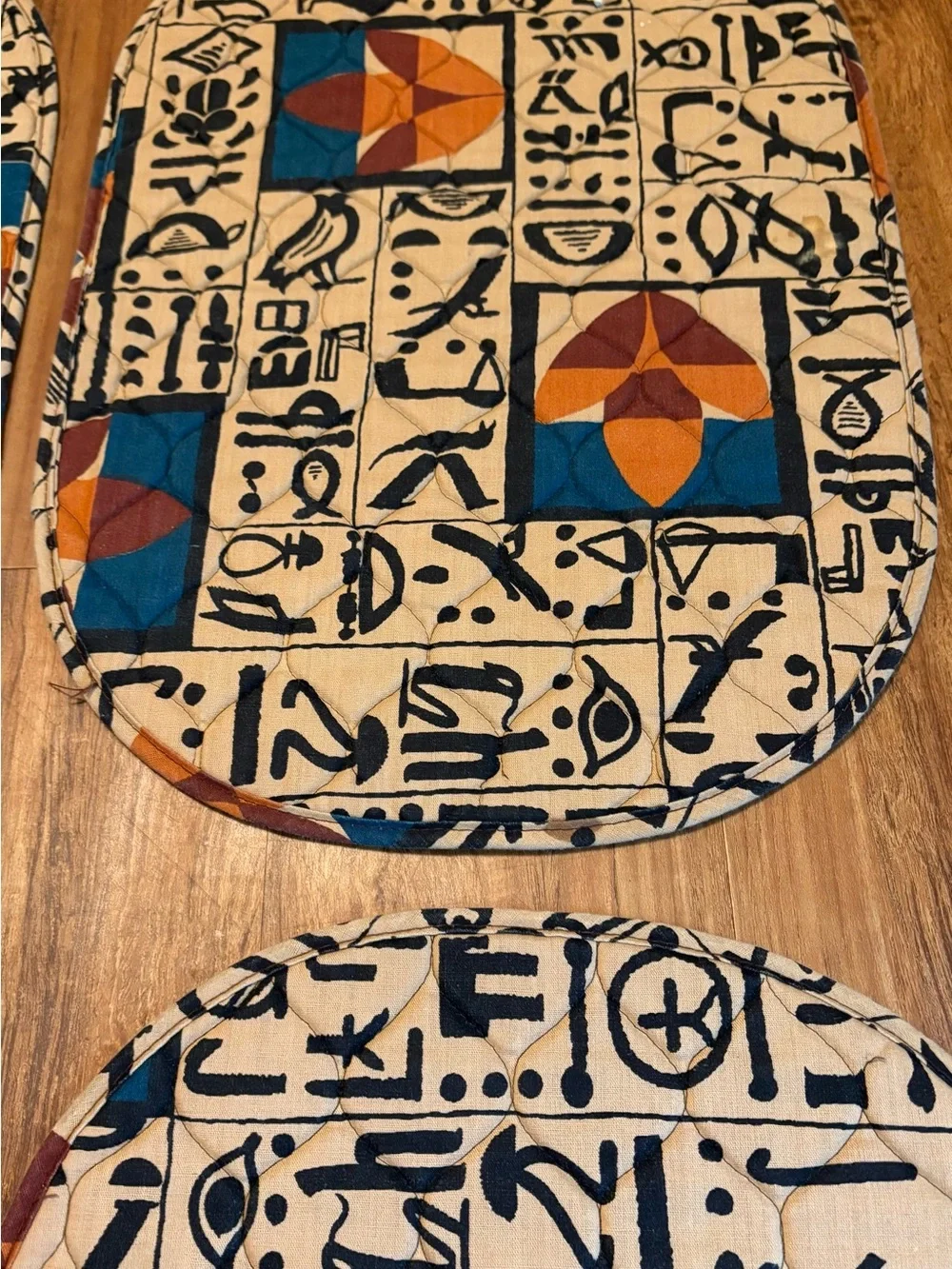 Vintage Aztec Tribal Geometric Quilted Placemats & Napkins Set of 4 Romatch